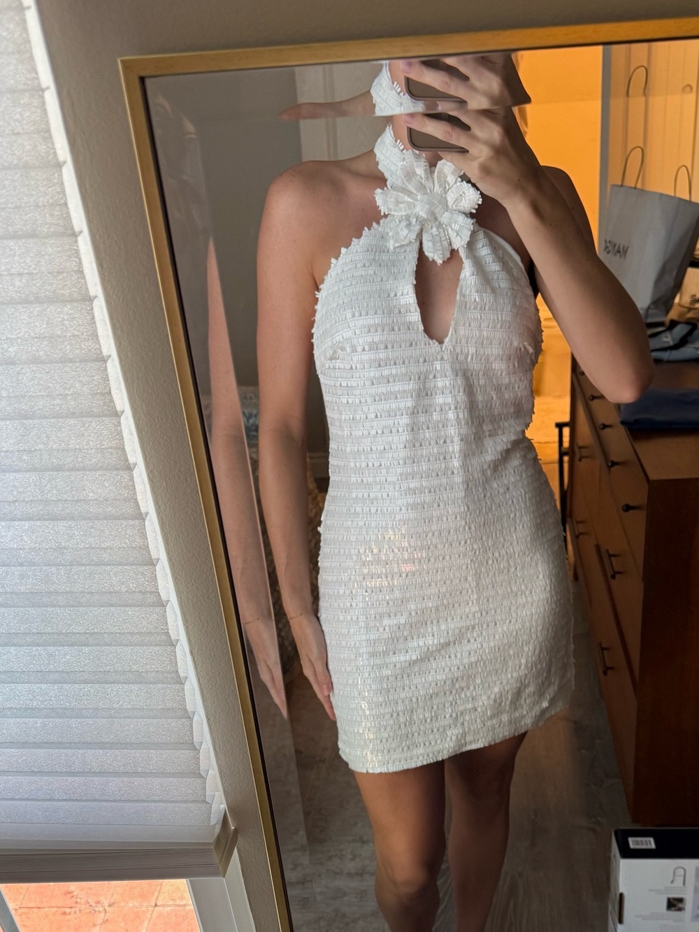 White sequin dress